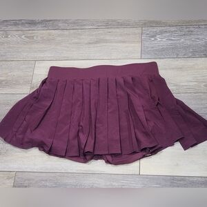 HALARA Breezeful Pleated Adjustable Buckle 2-in-1  Mini Skort Plum Size 1X